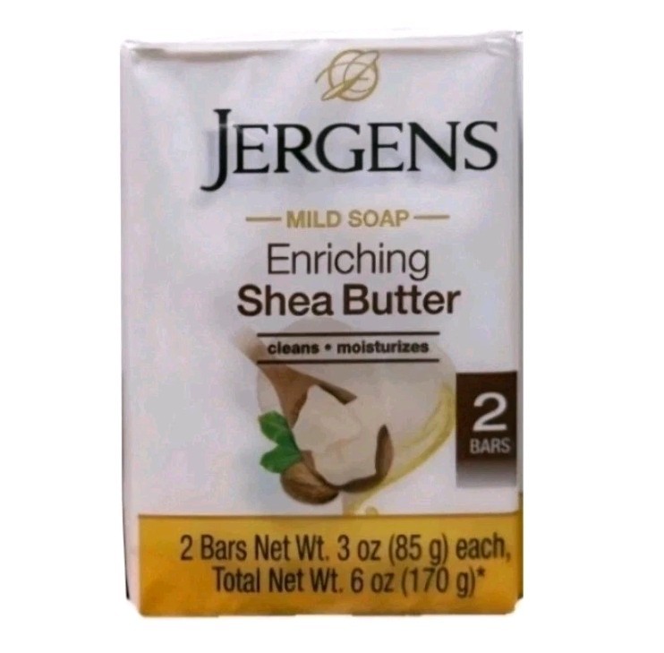 NEW! JERGENS (2-BARS) 3 Oz. (85g) Bars 🟡🫧 ●SHEA BUTTER● Enriching Mild Soap🫧.