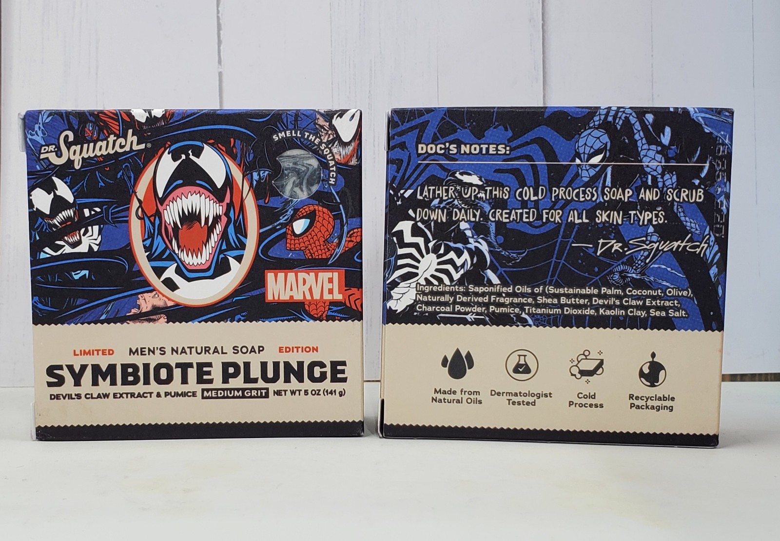 Dr. Squatch Limited Edition Soap Marvel Villains Symbiote Plunge Medium Grit 5oz