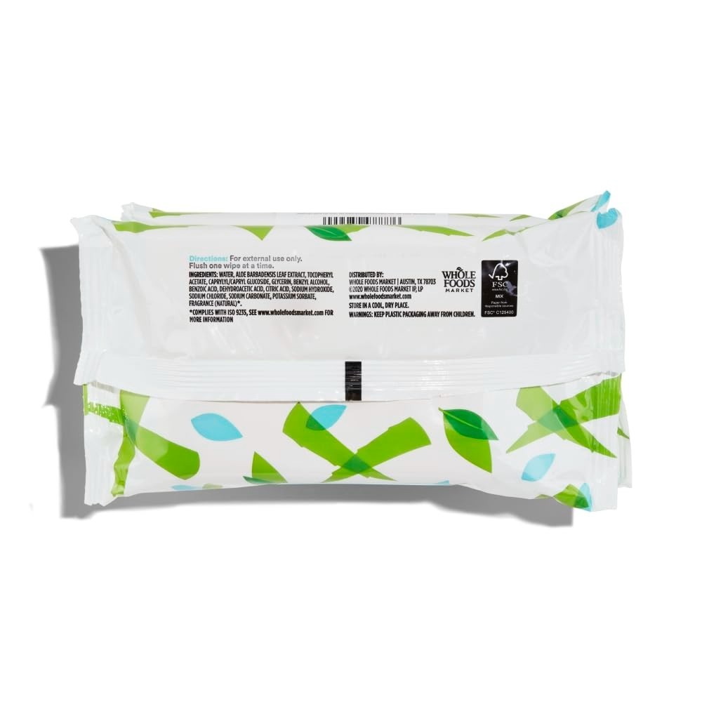 Refreshing Aloe & Green Tea Flushable Wipes – Eco-Friendly 126 Count Pack of 3