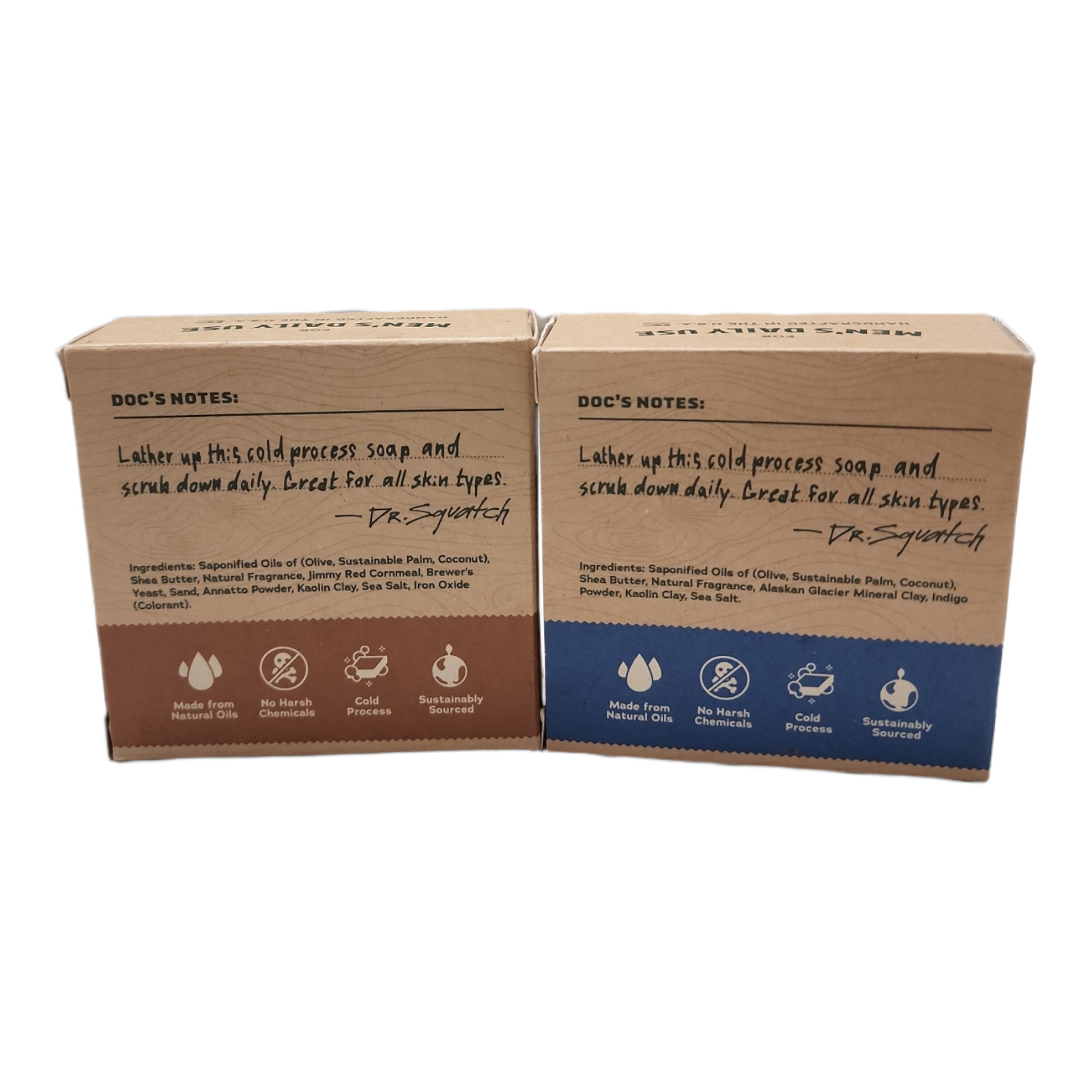 Dr. Squatch 5 oz. Wood Barrel Bourbon and Fresh Falls Bar Soap 2 LOT