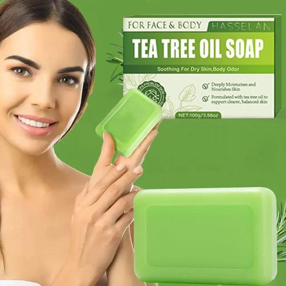 Tea Tree Soap 100g for Face & Body Acne Natural Oil Control Skin Cleanser Bar