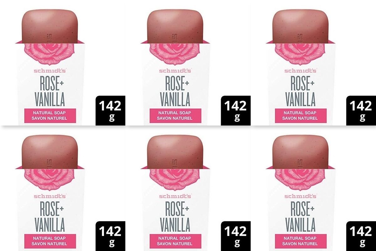 6 Schmidt’s ROSE & VANILLA Natural Soap Face/Body 5oz Full Size (628)