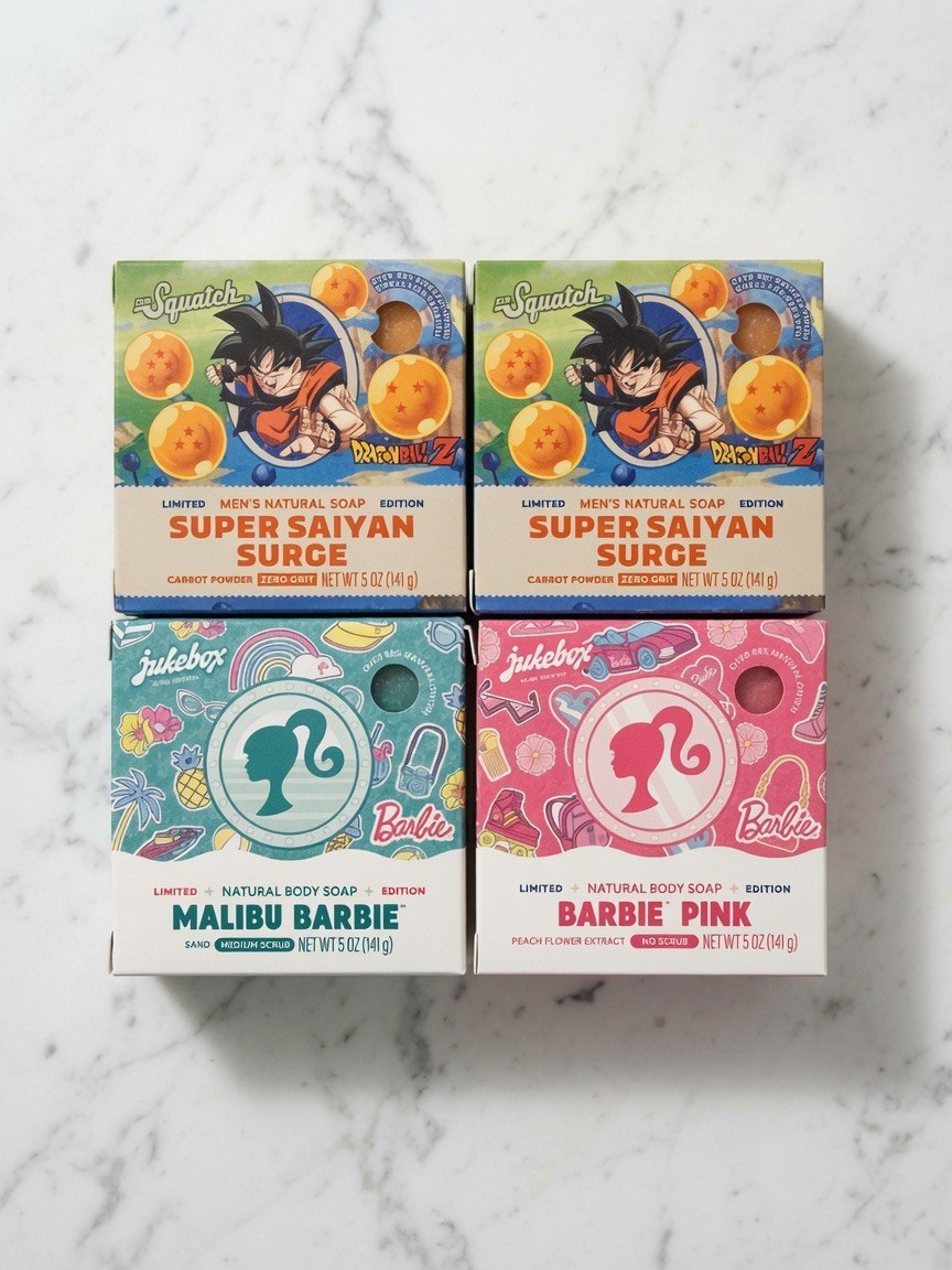 Dr Squatch Dragon Ball Z Super Saiyan Surge 2x + Malibu Barbie + Barbie Pink