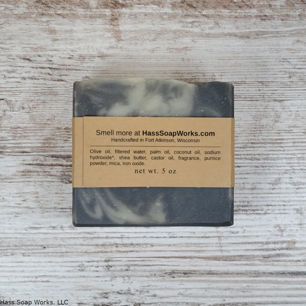 Silver Blossom Natural Handmade Bar Soap Exfoliating Apple Vanilla Leather Scent