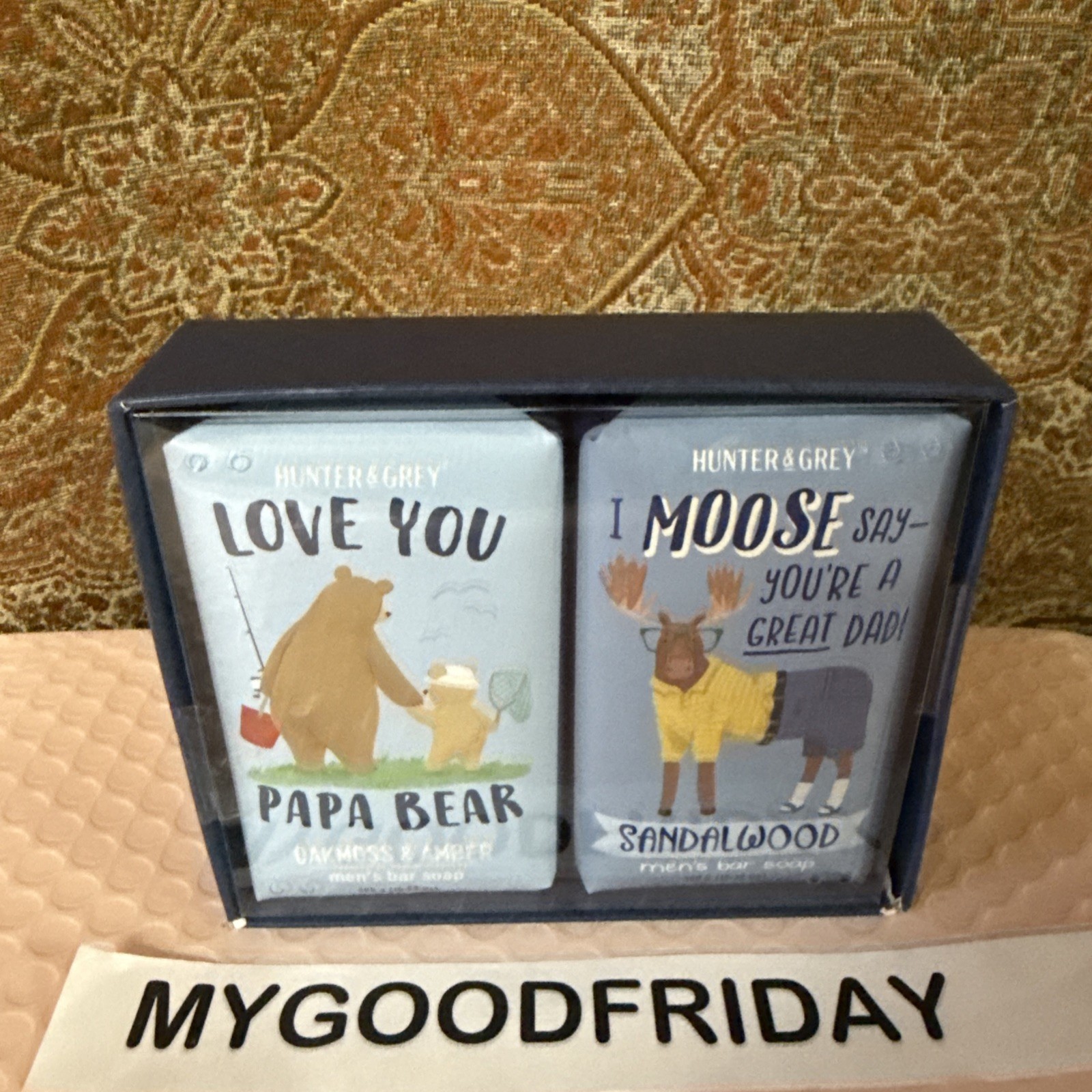 Hunter & Grey Oakmoss & Amber And Sandlewood Men’s DAD, PAPA Gift Pack Soap Set