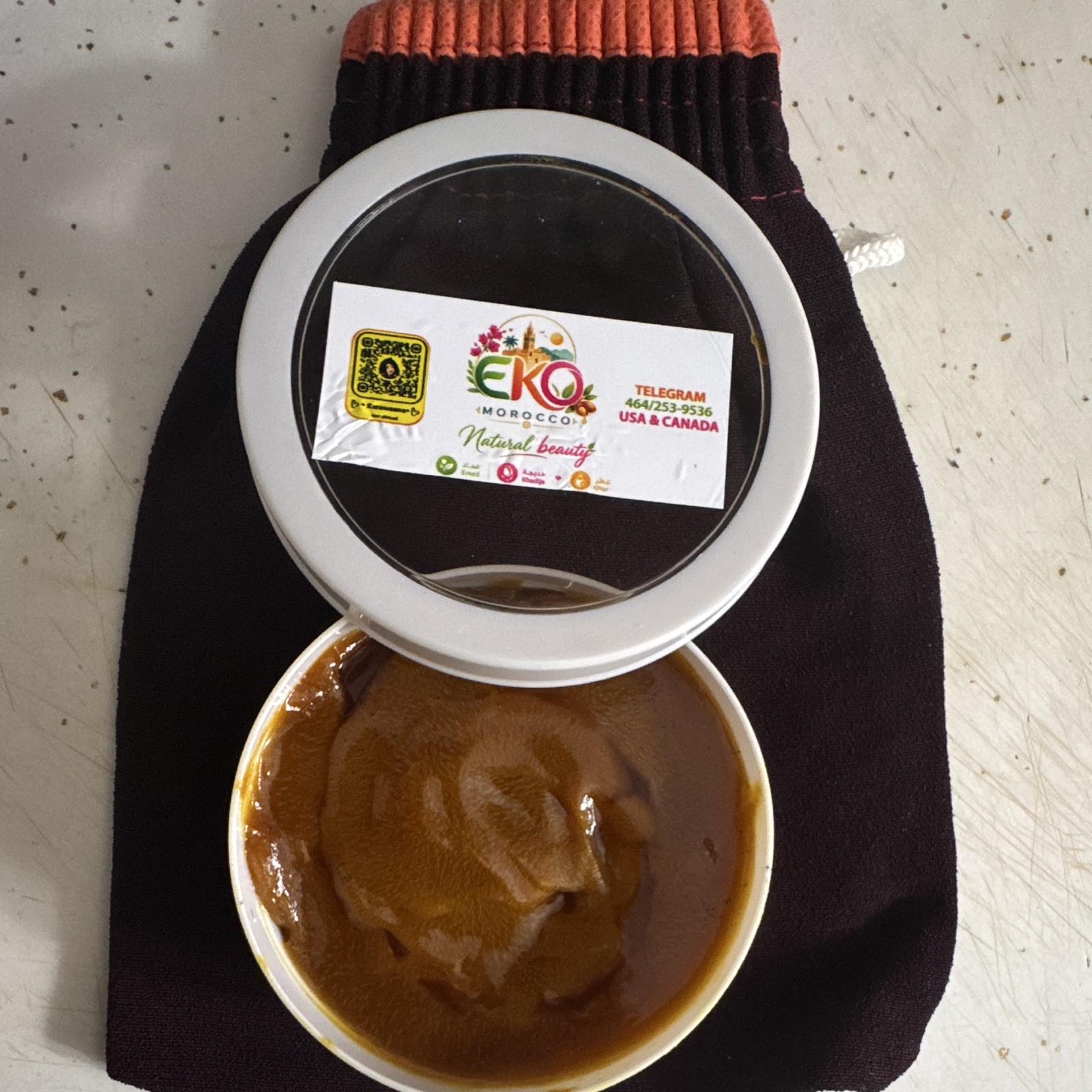EKO Morocco Moroccan Black Soap Paste Body Soap w/ Exfoliating Mitt