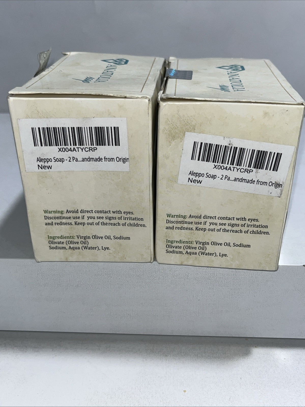 2 Box’s Mesopotamia Natural Olive Bar Soap, 14oz Each Bar, 4 Bars Total