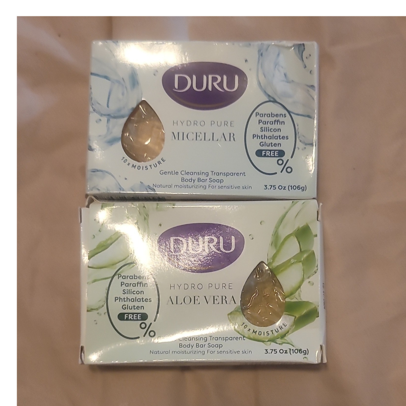 Duru Hydro Pure Micellar Aloe Vera Moisturizing Bar Soap Paraben-Free 3.75 oz