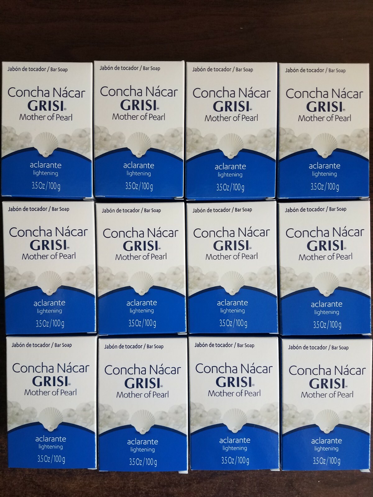 12 MOTHER OF PEARL GRISI BAR SOAP LIGHTENING CONCHA NACAR 3.5 OZ EA ORIGINAL