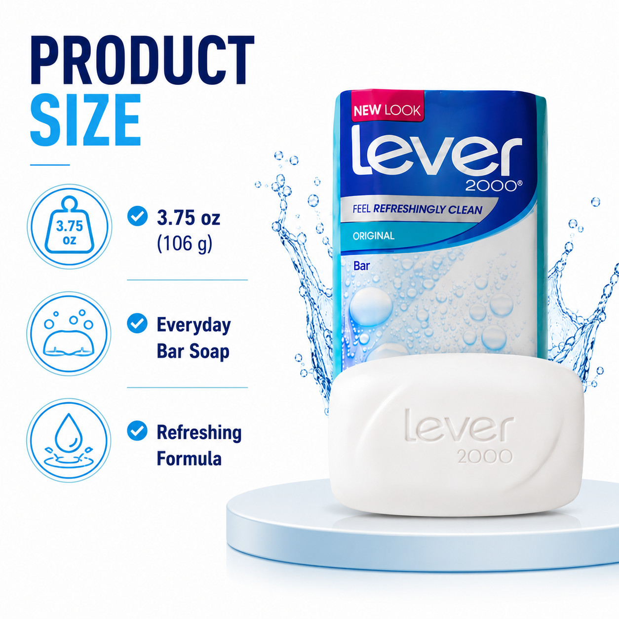 Lever 2000 Original Bar Soap Fresh Scent 3.75 oz Pack of 3 Face & Body Cleanser