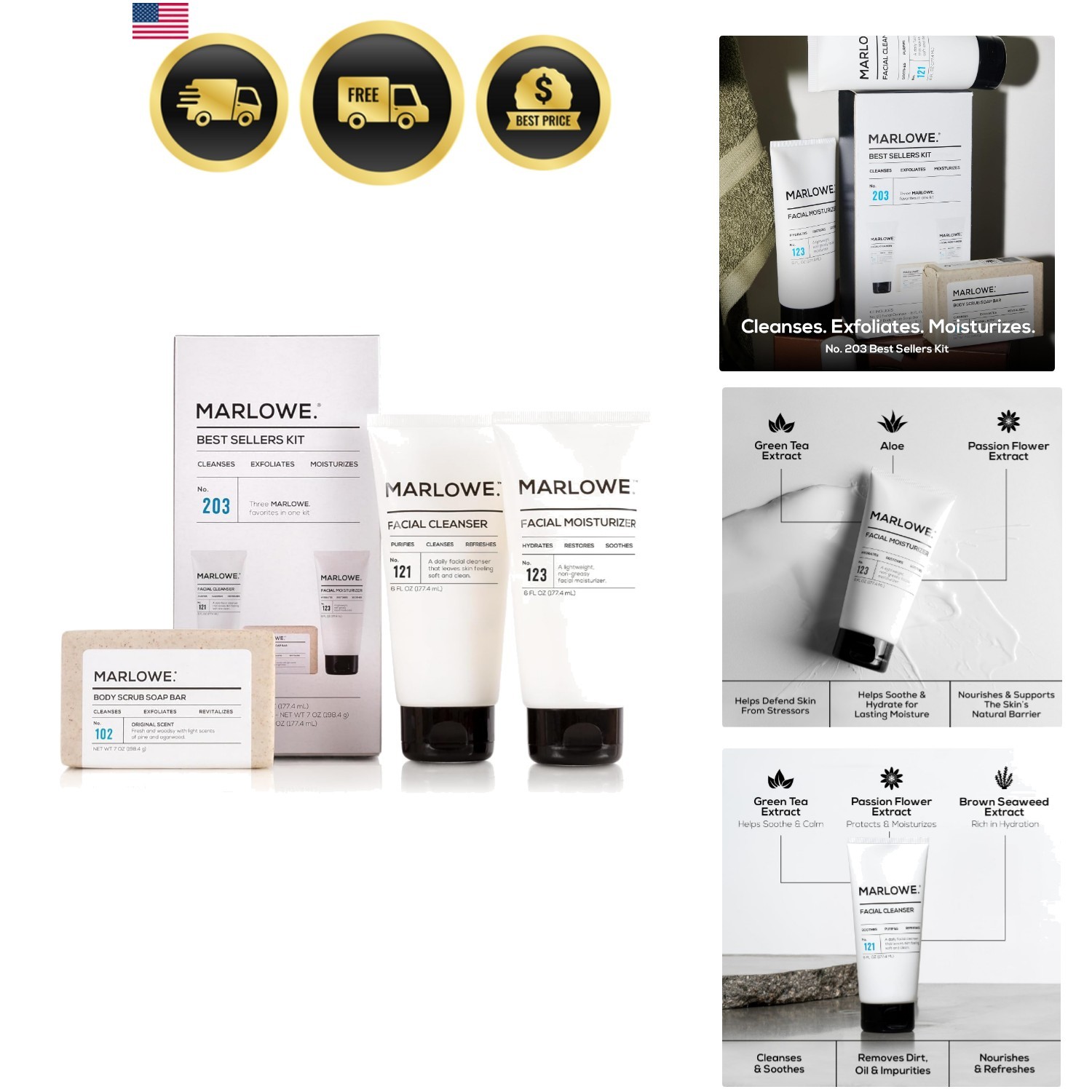 Men’s Skin Care Set, Best Sellers Kit, Soap, Cleanser, Moisturizer | Men’s Sk…