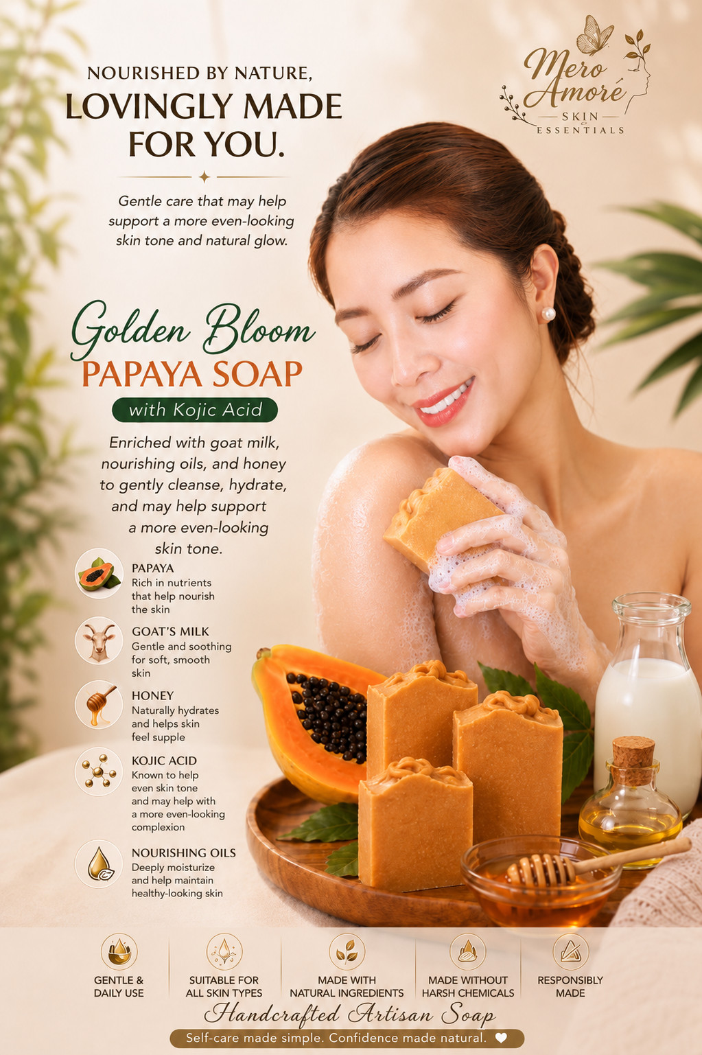 Papaya Enzyme | Natural Brightening and Exfoliating Bar Soap with Kojic