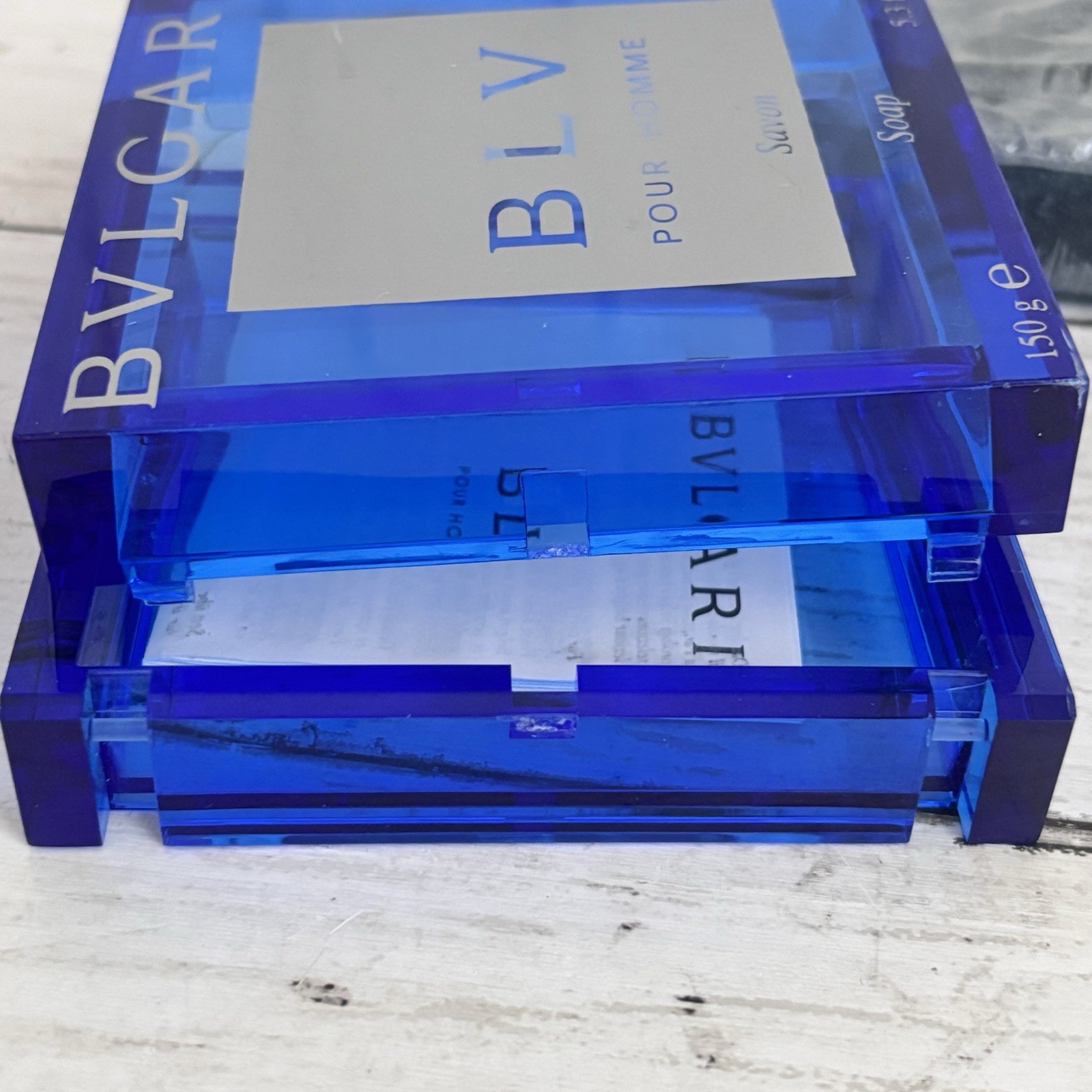 Bvlgari BLV Pour Homme Bar Soap Vintage Discontinued Case/Soap Dish