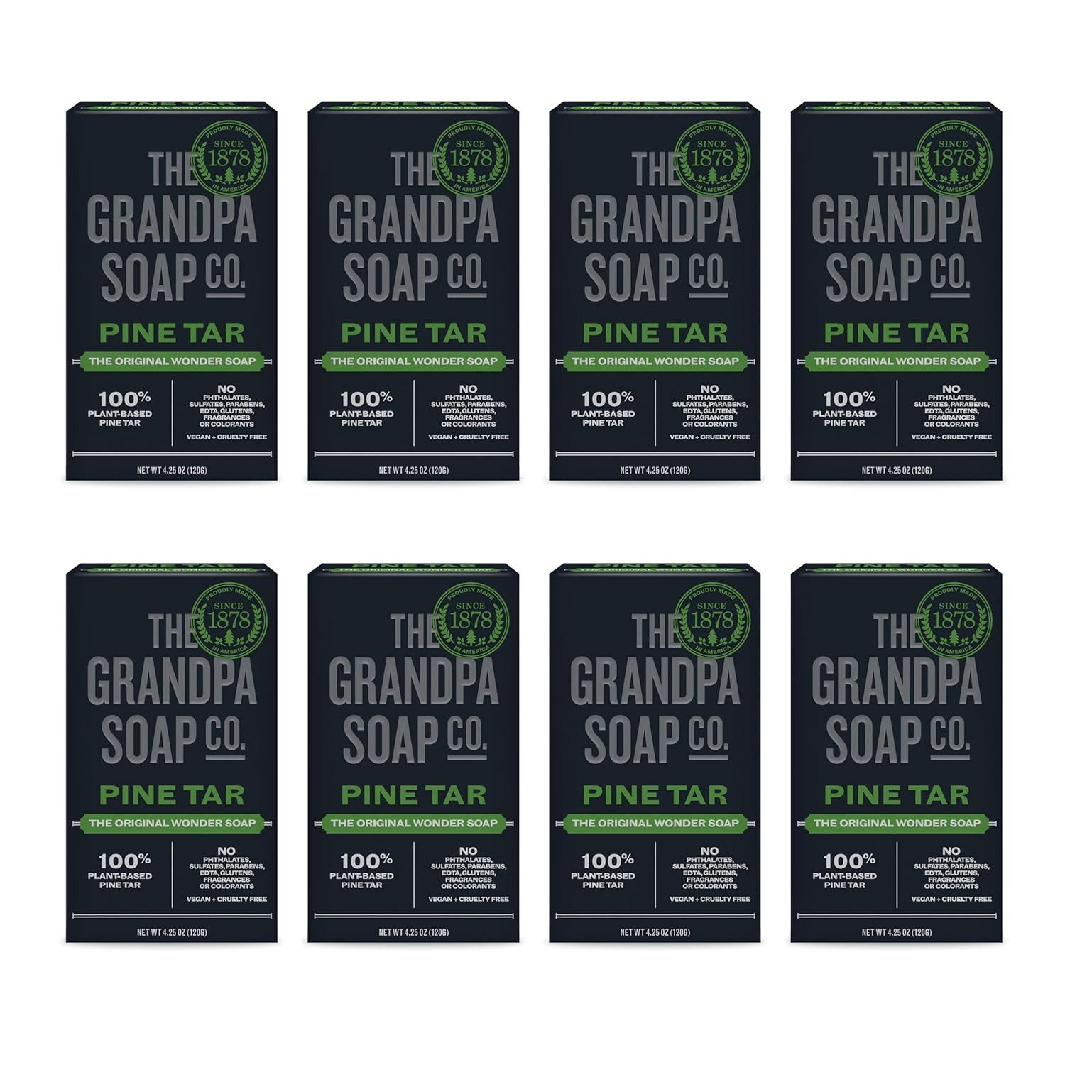 The Grandpa Soap Company Pine Tar Bar Soap for Men- Made with Pine Tar Oil, 3 in