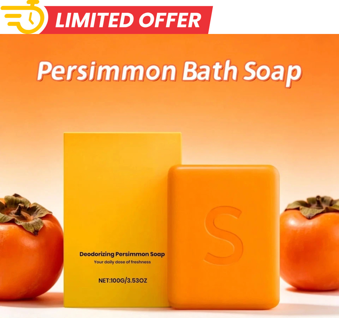 Swarva Persimmon Soap Bar Body Odor Control Deodorant Soap for Men&Women