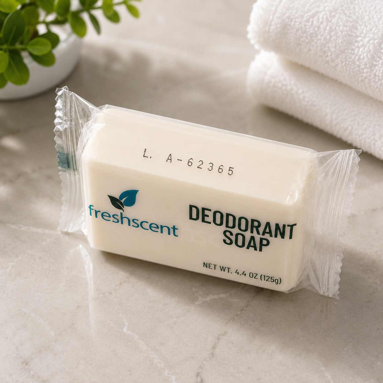 Deodorant Bar Soap Individually Wrapped 4.4 oz Bulk Hotel Guest Freshscent