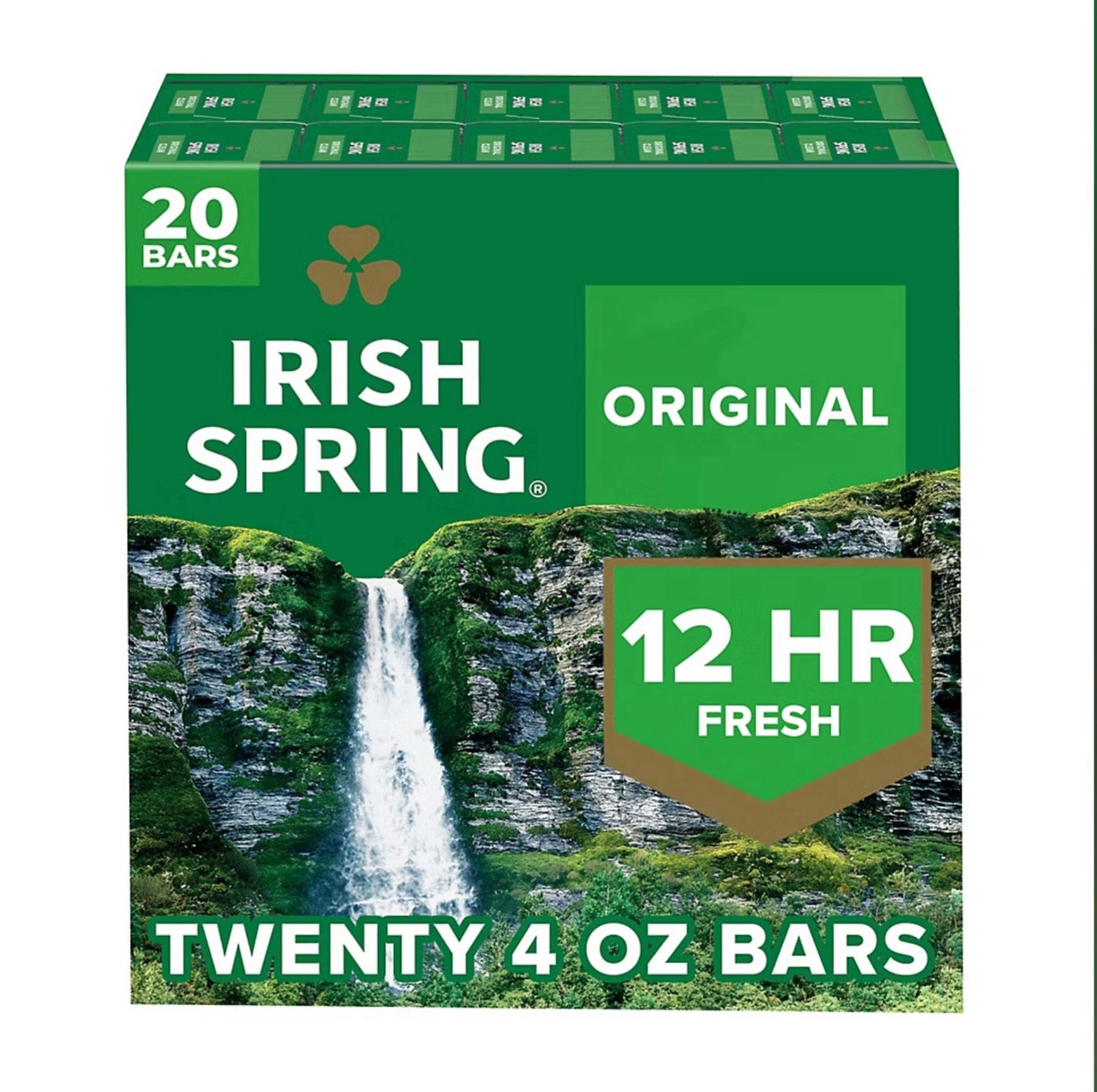 Irish Spring Original 12 HR Fresh Deodorant Soap Bars 20 Pack 4 oz Each