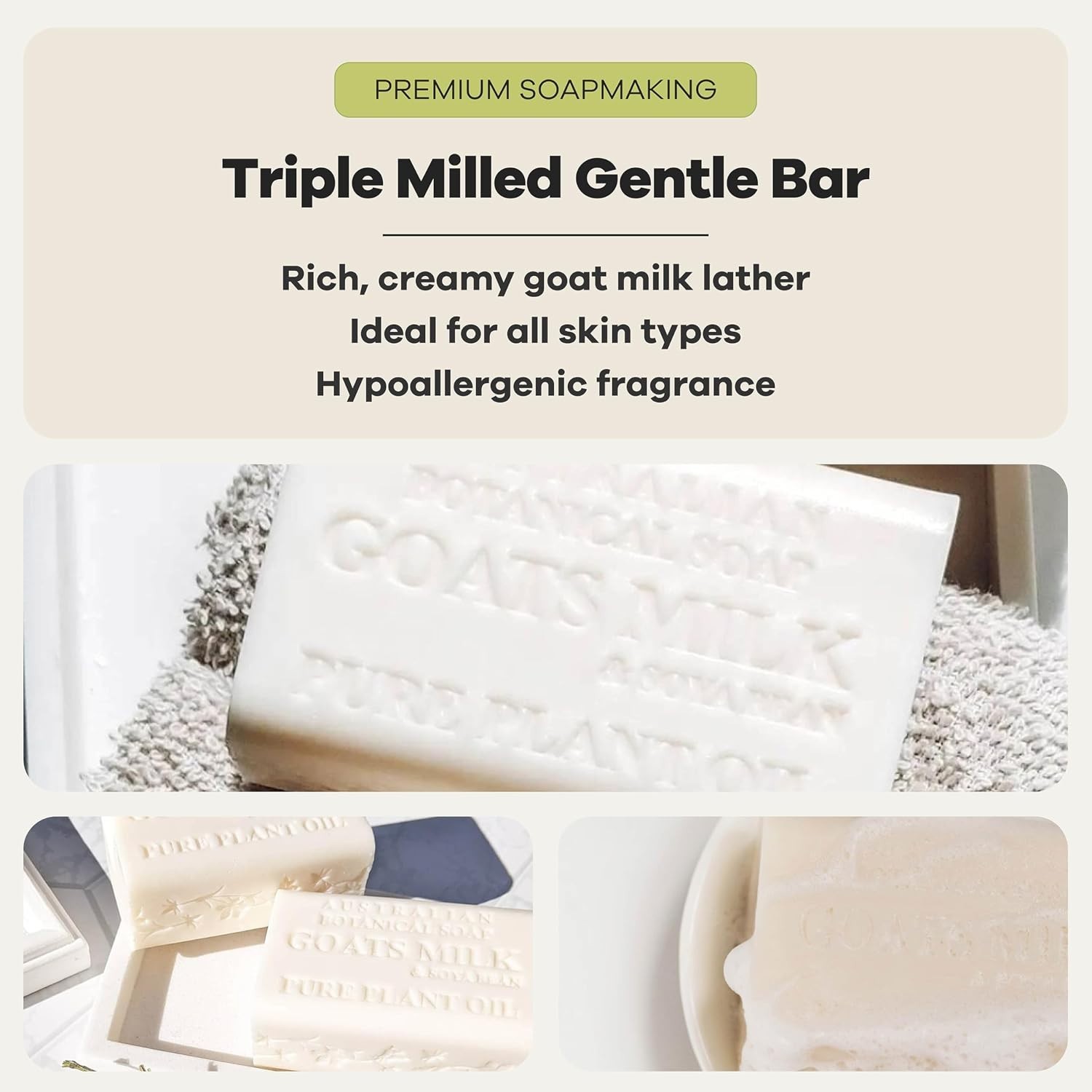 Moisturizing Goat Milk Soap with Soya Bean Oil
