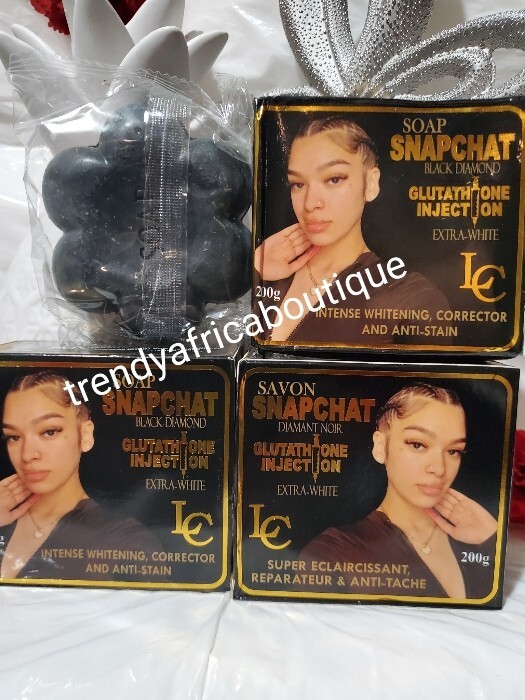 Lait snaptchat Diamond Black glutathionn corrector face and body soap 200gx1