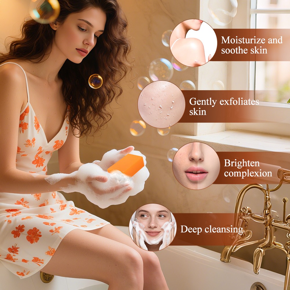 20x Persimmon Soap Bar for Old People Smell, Natural Body Odor Control Bar Soap