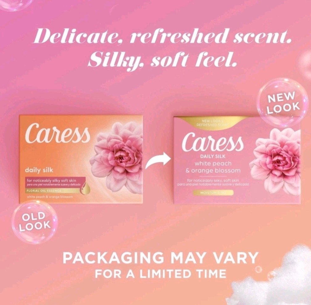 24 Bars CARESS DAILY SILK BAR SOAP WHITE PEACH & ORANGE BLOSSOMS 3.75oz each