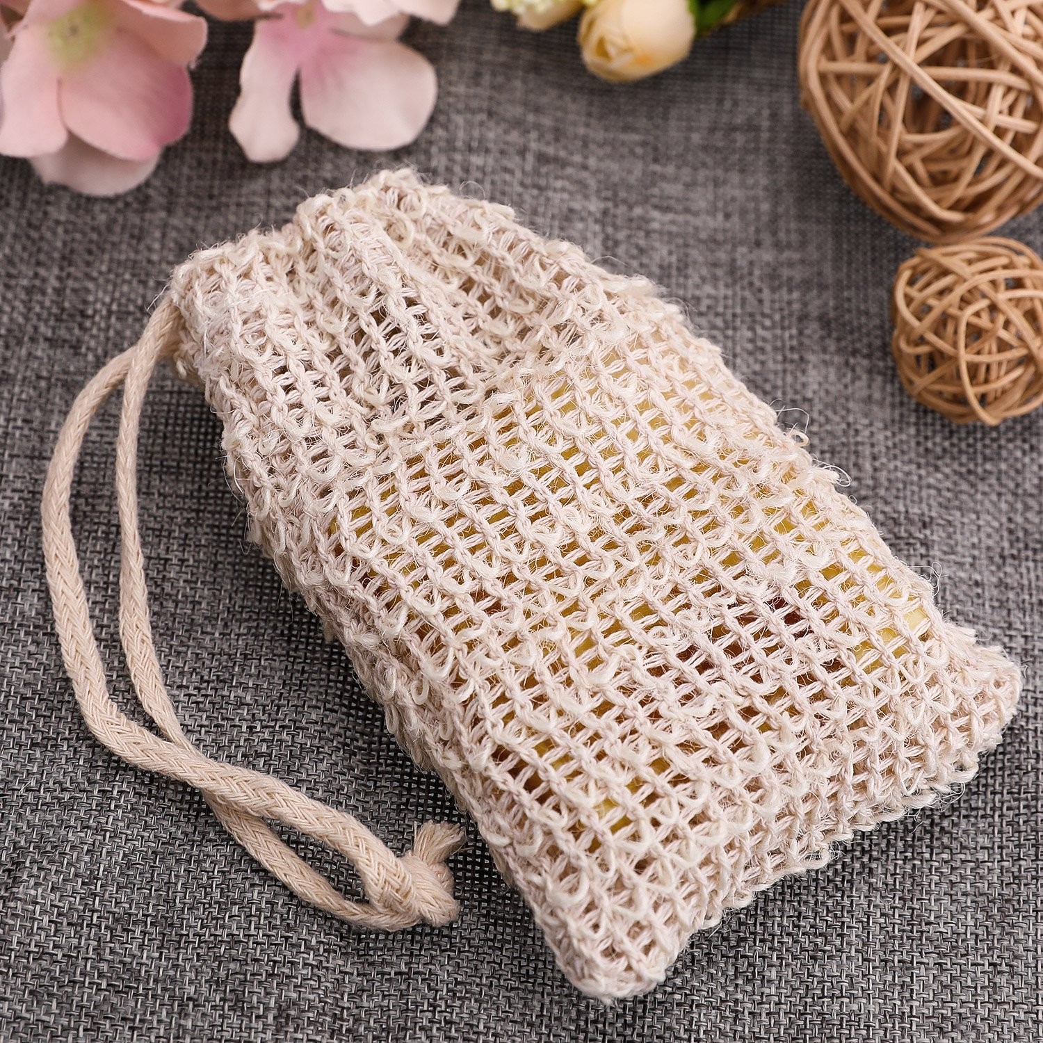 10 Pack Exfoliating Natural Sisal Soap Bag Pouch Soap Saver