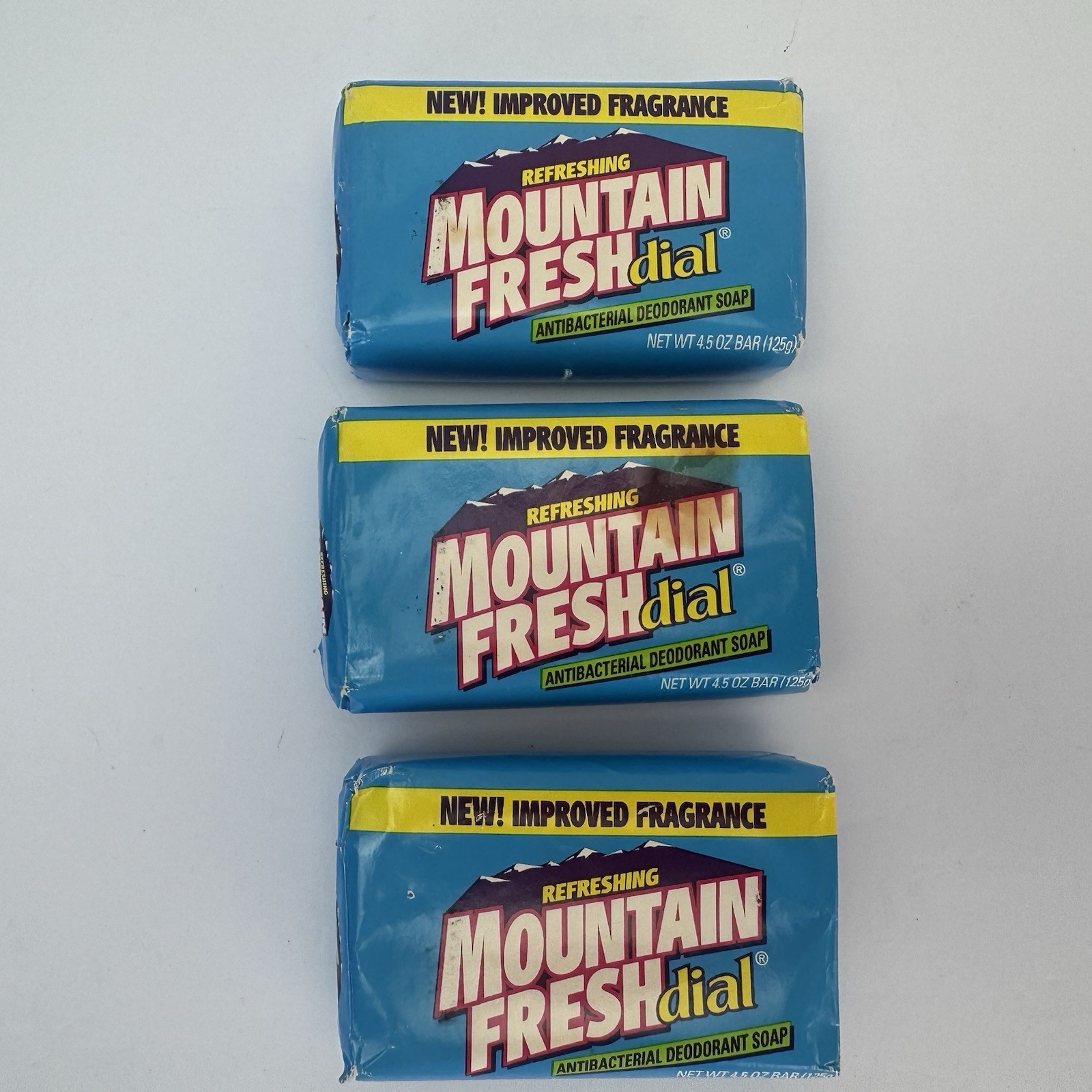Vtg Lot of 3 Bars DIAL Mountain Fresh Deodorant Soap 4.5 Oz Each Old Stock Prop