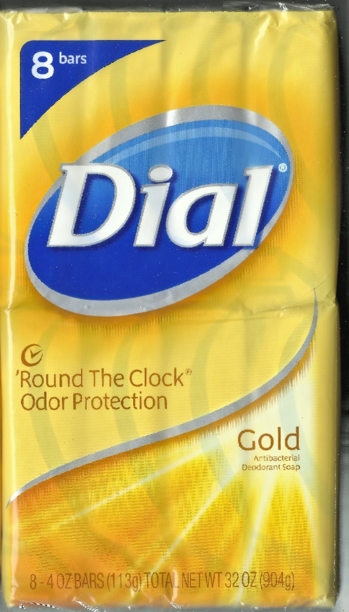 8 DIAL Gold 4 oz Bar X 8 bars Antibacterial Deodorant Soap