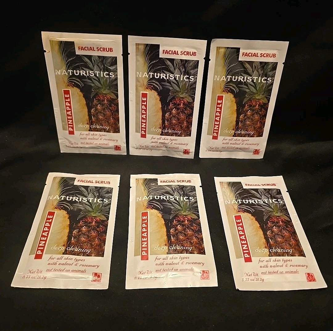 6 Lot Naturistics Pineapple Face Scrub .75 oz each – Rare