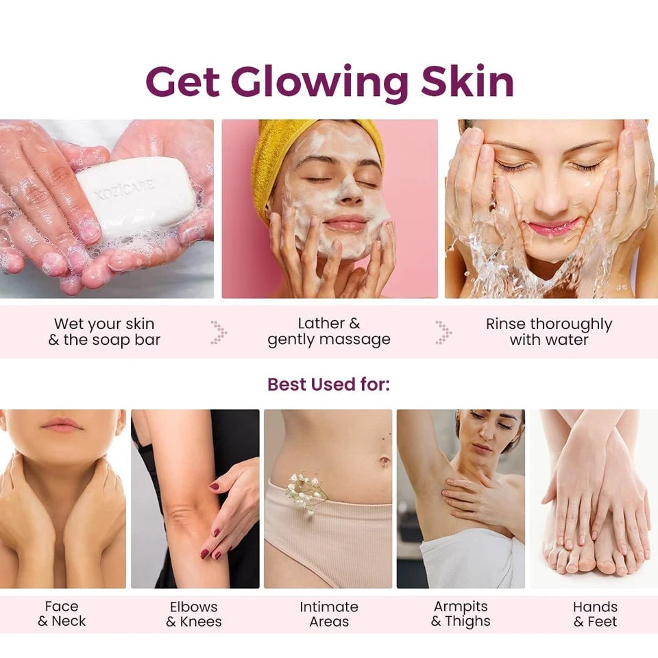 Kozicare Skin Lightening Soap 75g x 6 | Kojic Acid | Glow & Spots | 2026
