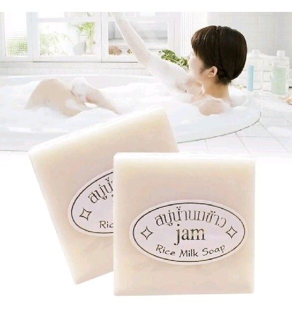 2×Thai Jasmine Rice Milk Handmade Herbal Soap Whitening Acne Body & Face 65g