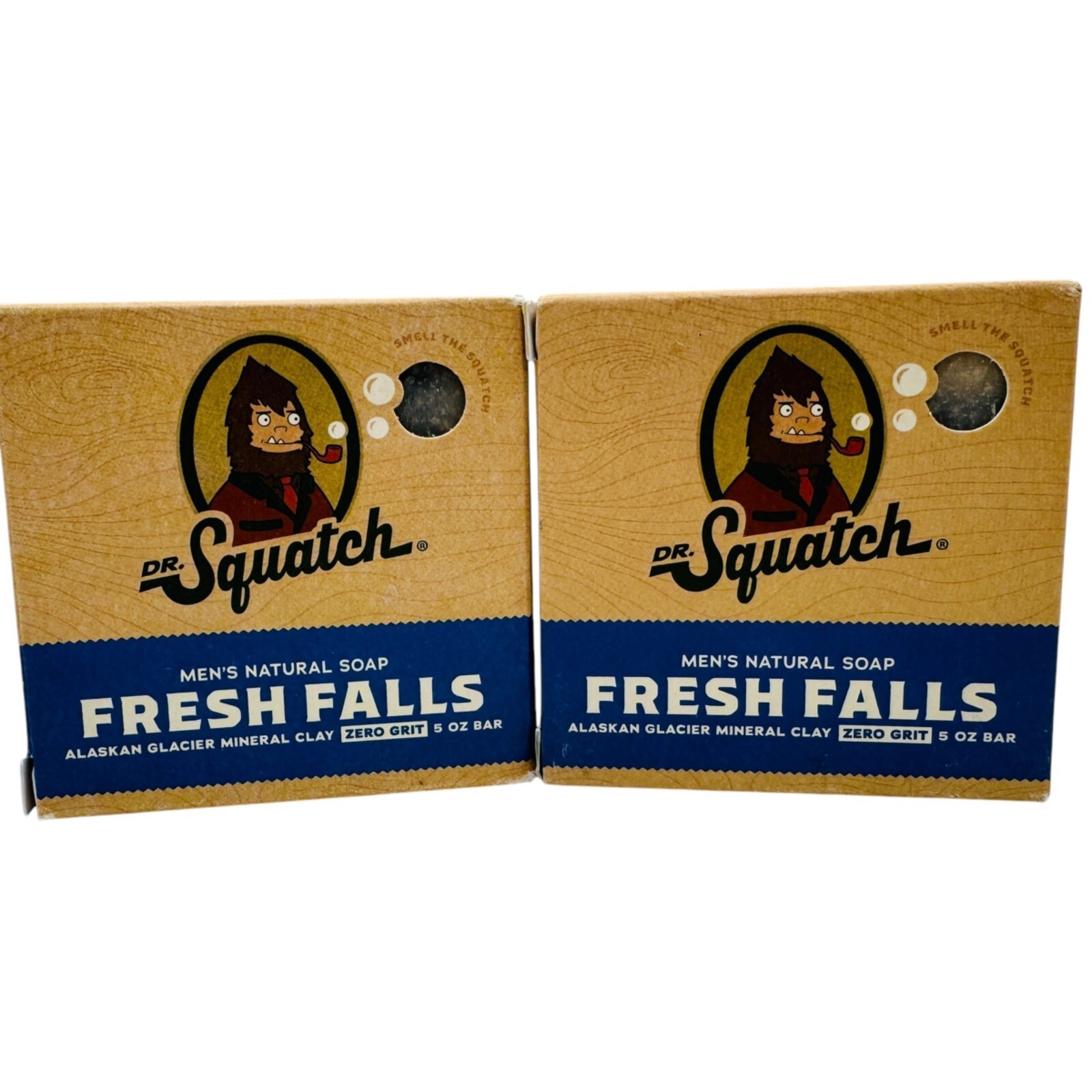 2x Dr. Squatch FRESH FALLS All Natural 5oz Bar Soap for Men with Zero Grit,