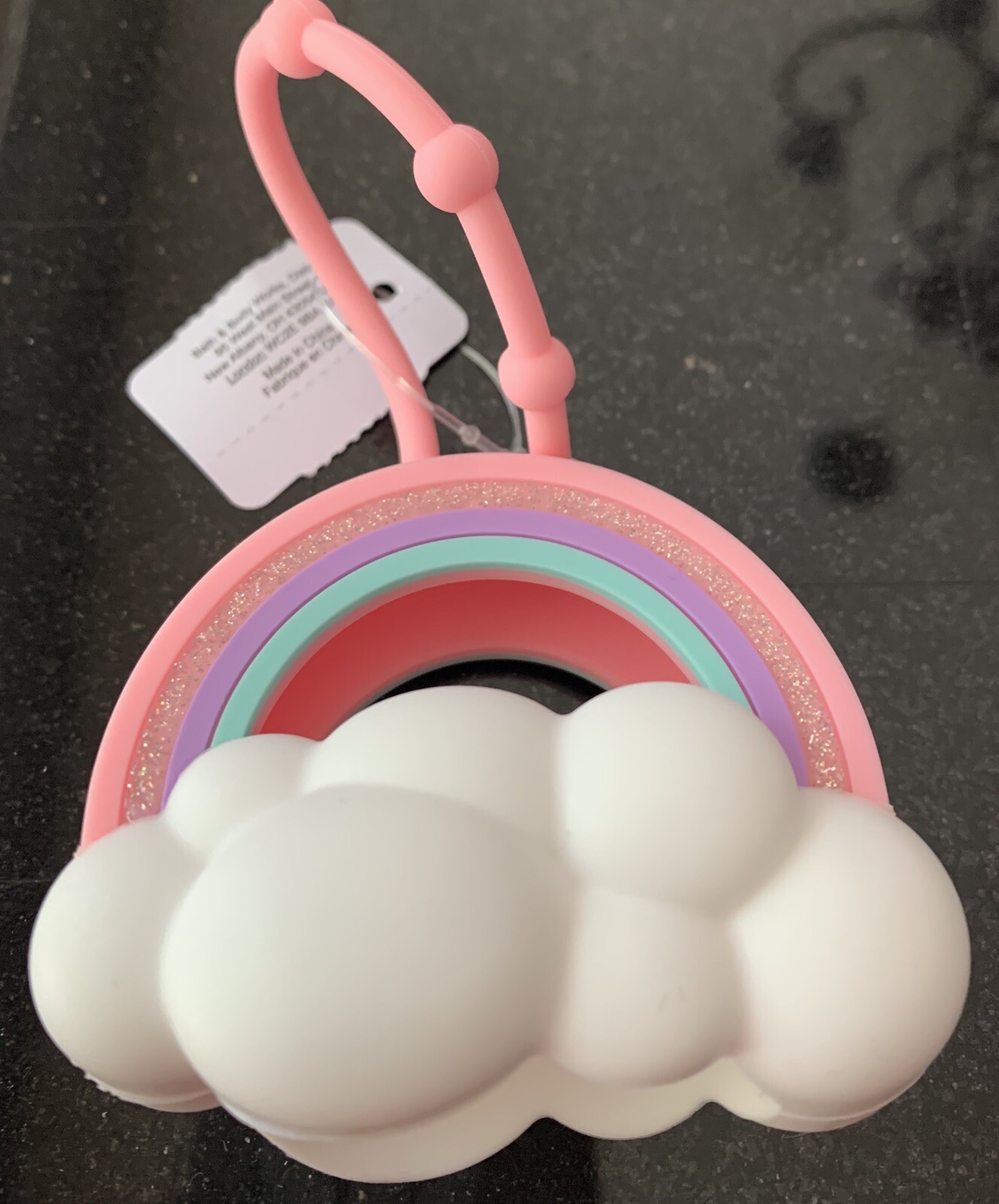 Bath & Body Works Rainbow Cloud Pocket. Bac Collectible Keychain JUST HOLDER