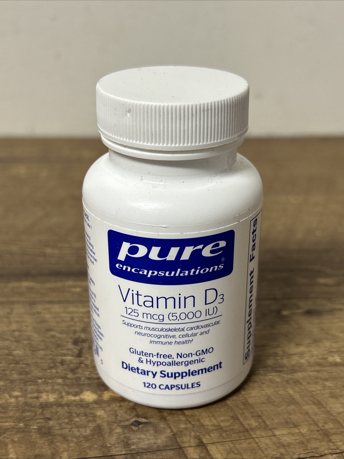 Pure Encapsulations Vitamin D3 125 mcg (5,000 IU) – 120 Count