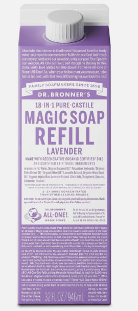 Dr. Bronner’s Magic Soaps Liquid Castile Soap Lavender 32 Oz
