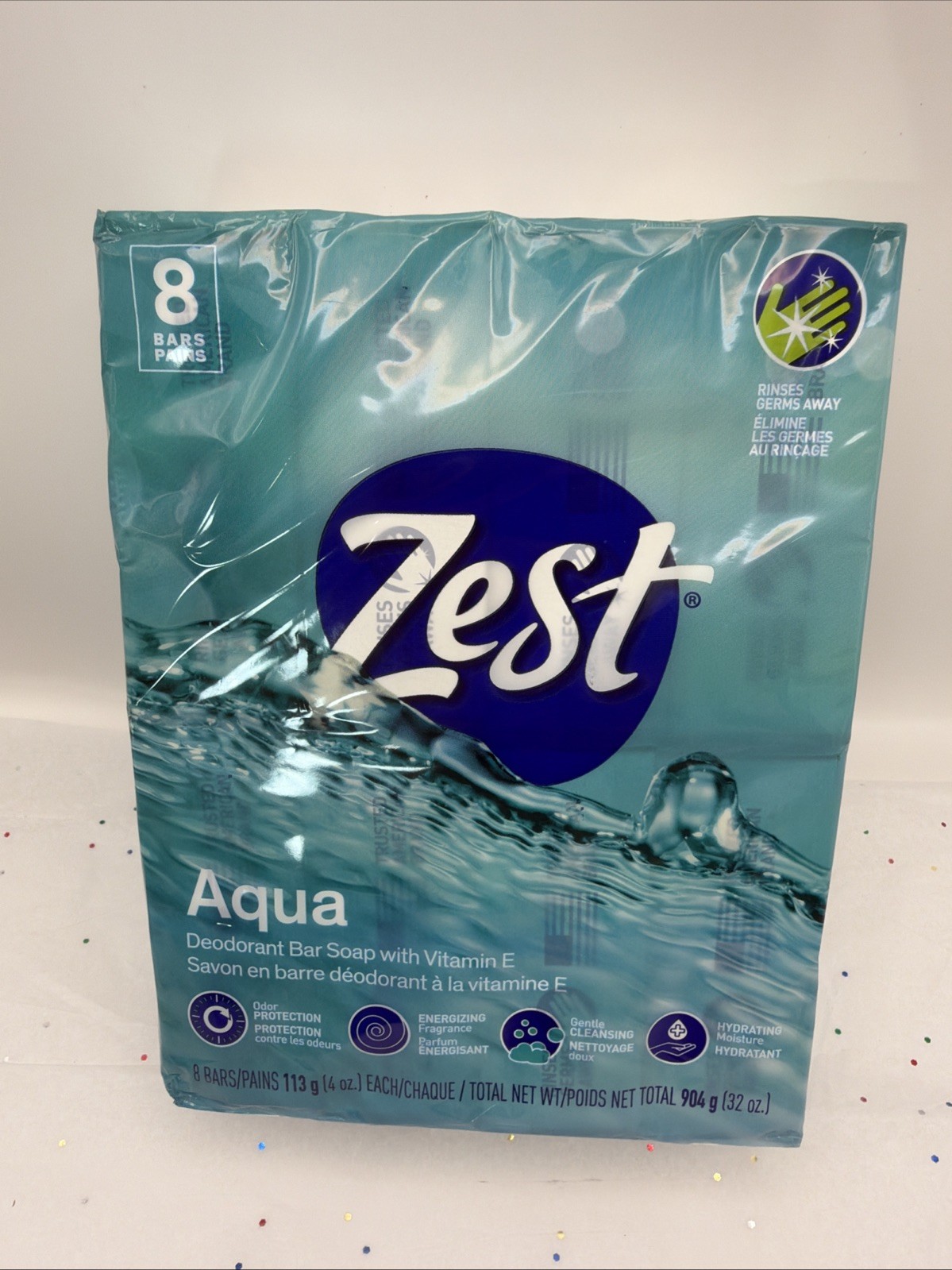 Zest 8 Pack Bath Soap Bars Aqua Fresh Deodorant Bar Soap New Sealed Bulk Lot