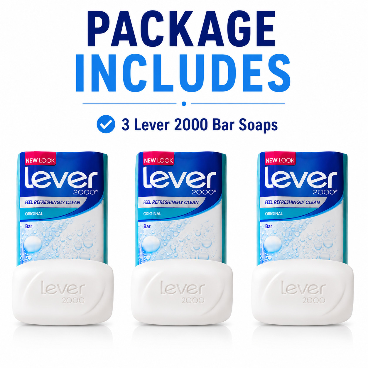 Lever 2000 Original Bar Soap Fresh Scent 3.75 oz Pack of 3 Face & Body Cleanser