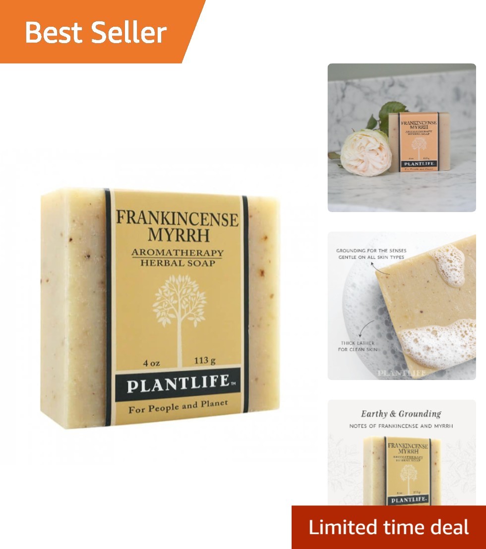 Gentle Frankincense Myrrh Natural Soap – Cold-Processed Bar for All Skin Types