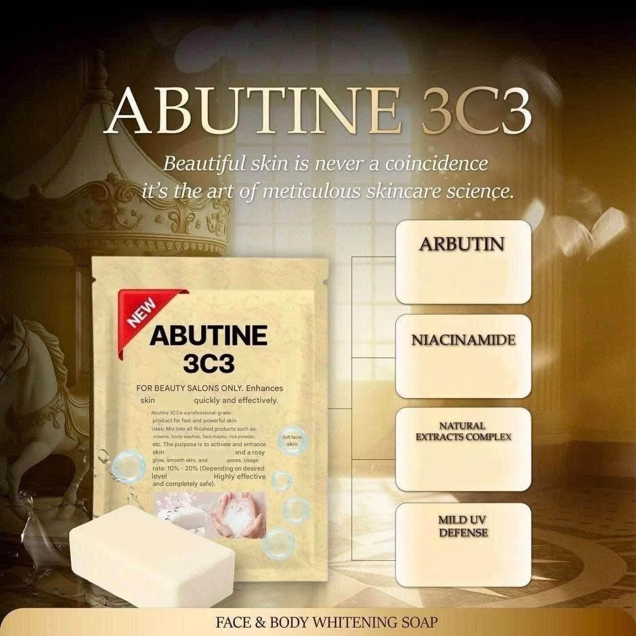 3 packs ABUTINE 3C3 Beauty Soap 120g Alpha Arbutin Niacinamide Hyaluronic