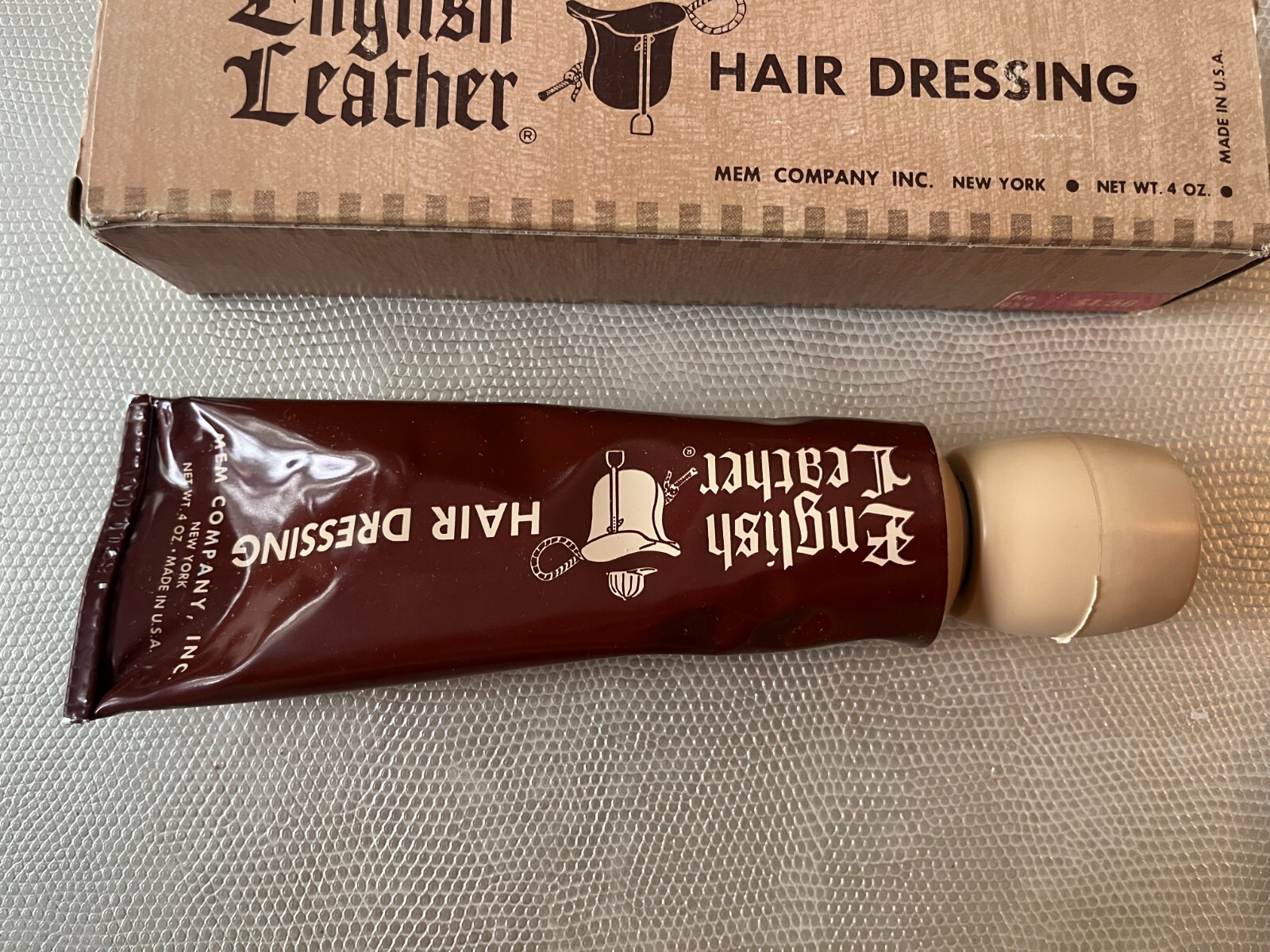 Vintage English Leather Soap on a Rope & Hair Dressing Tube BRAND NEW OLD STOCK