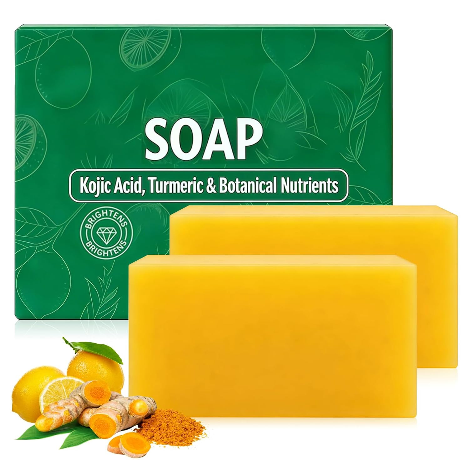 2Pcs Stemsoul Soap,Superfood Stemsoul Soaps,StemSoul Turmeric Lemon Soap Bar,Tur