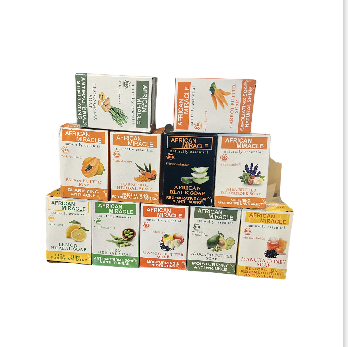 AFRICAN MIRACLE NATURAL BAR SOAP 200G (1 BAR SOAP) MAKE YOUR SELECTION