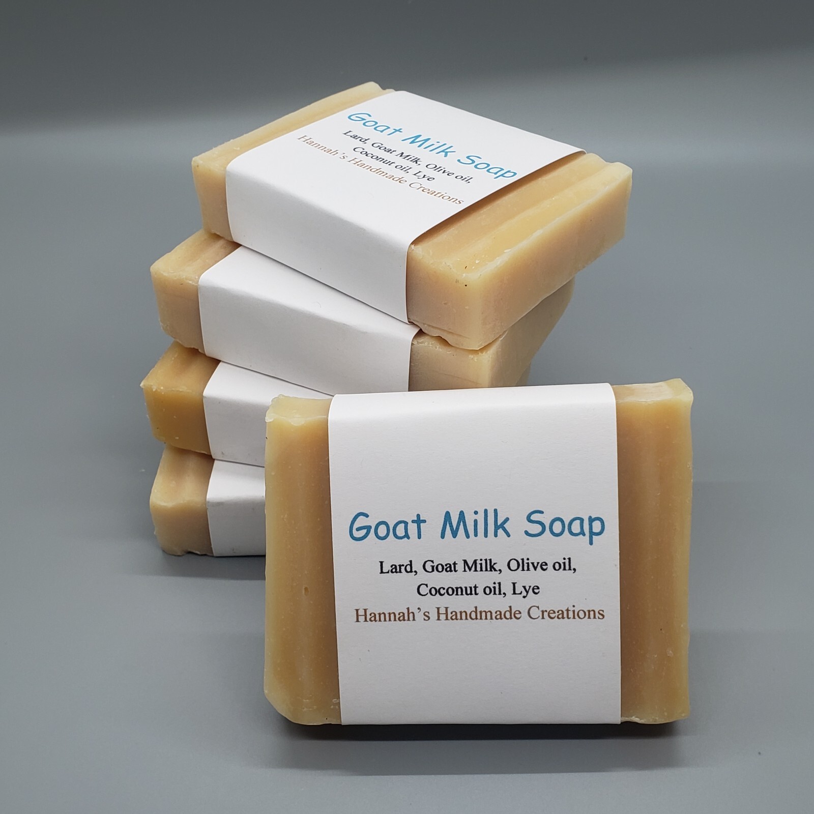 5 pack of Goat Milk Soap – Colorant, Fragrance, and Palm oil free