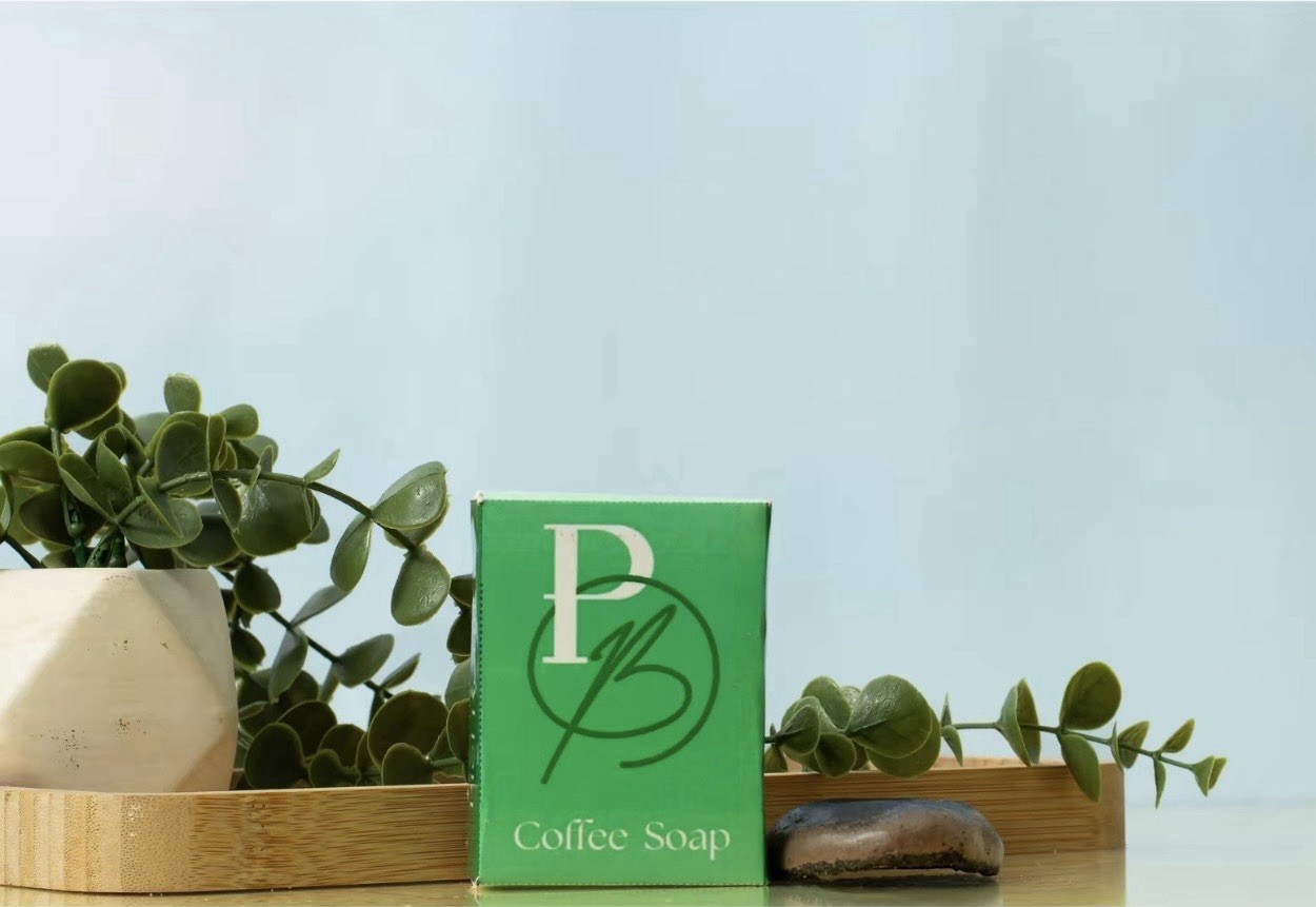 PB Coffee Soap Body Bar, Coffee Scent, Brown, for Women Men Teens