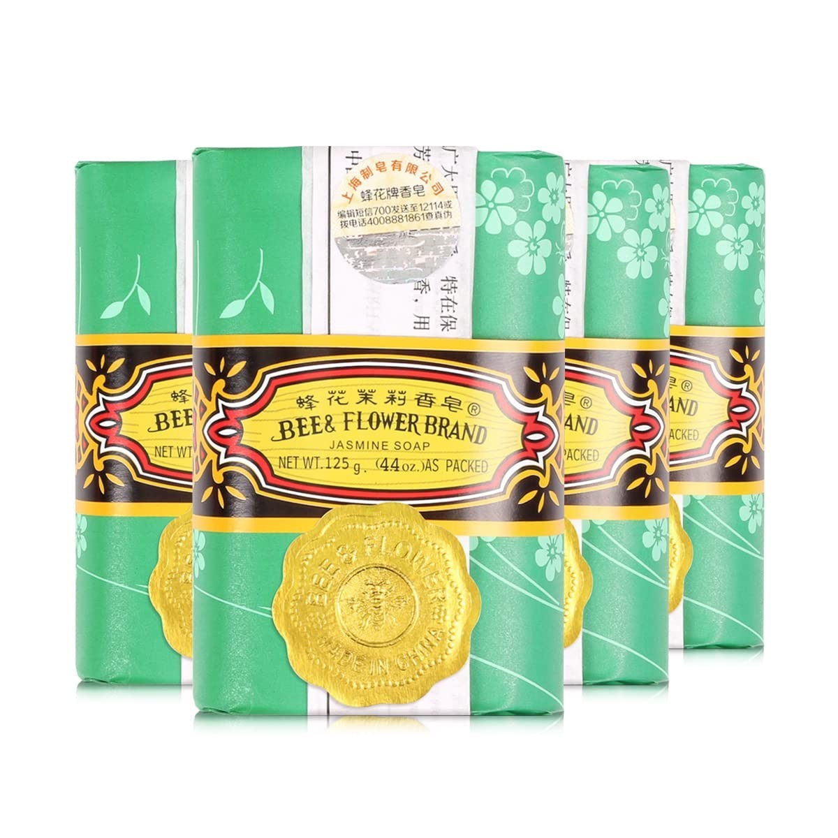Bee & Flower Soap Jasmine 4.4 oz Each (Pack of 4)