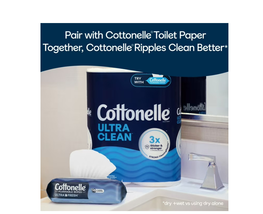 3 PACK Ultra Fresh Flushable Wet Wipes, 4 Flip-Top Packs (168 Total Flushab