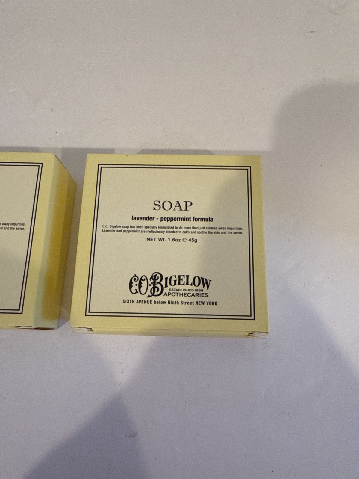 Lot of 2 CO Bigelow Lavender & Peppermint Soap Travel Size 1.5 oz