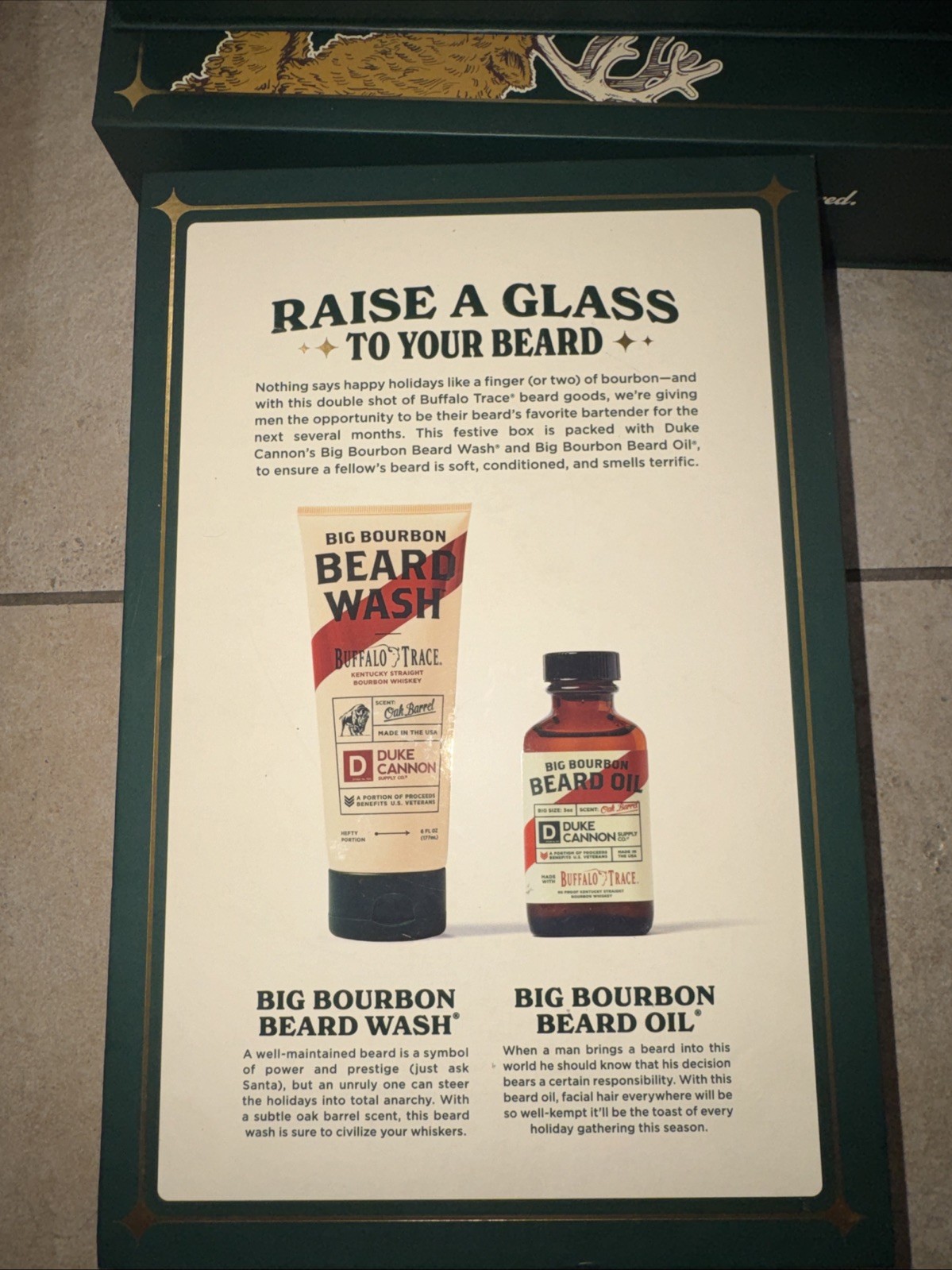 Duke Cannon Co. Bourbon Beard Box “Beard Wash” “Beard Oil” NEW Gift Set+