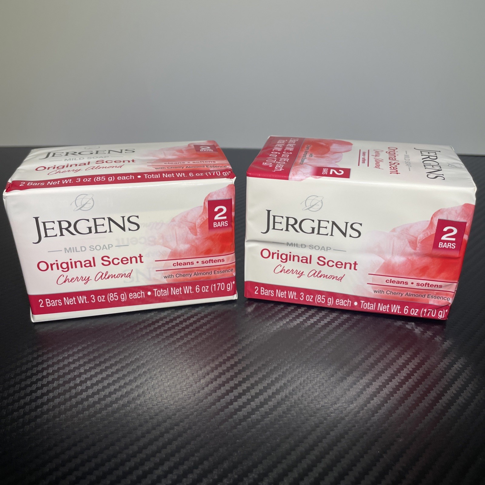 Jergens Cherry Almond Mild Soap Original Scent 3oz Each 4 Total Lot Of 2 New