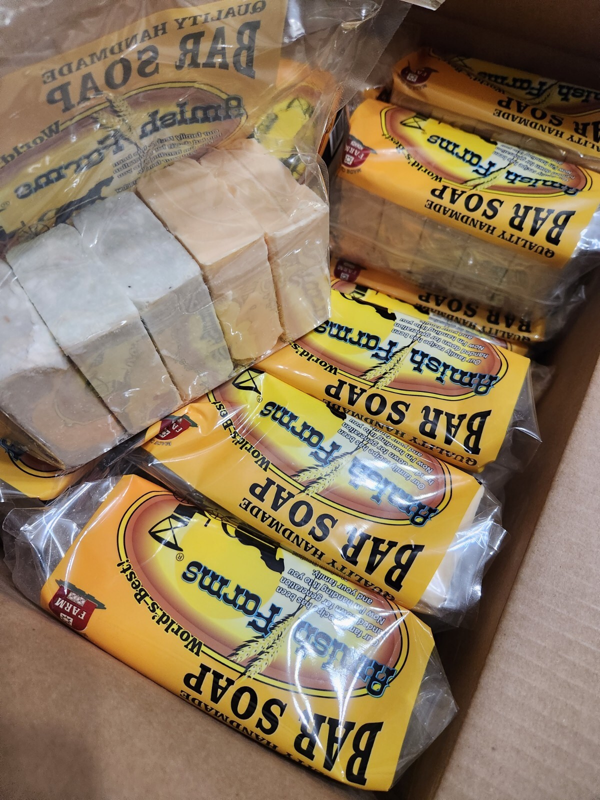 Amish Farm Bar Soap Bulk Lot 17 Packs 85 Huge Bars 5oz Each Made In USA In Hand